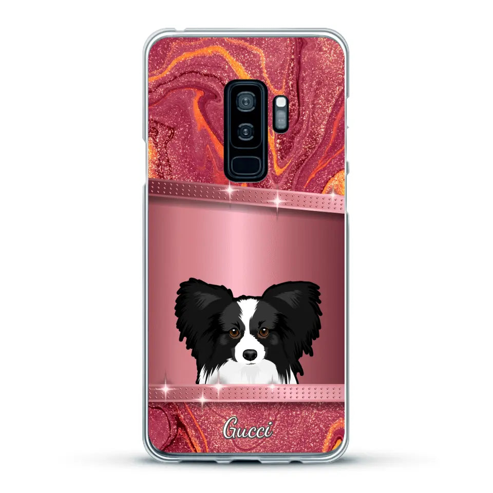 Spionerende Honden glitter - Gepersonaliseerd telefoonhoesje