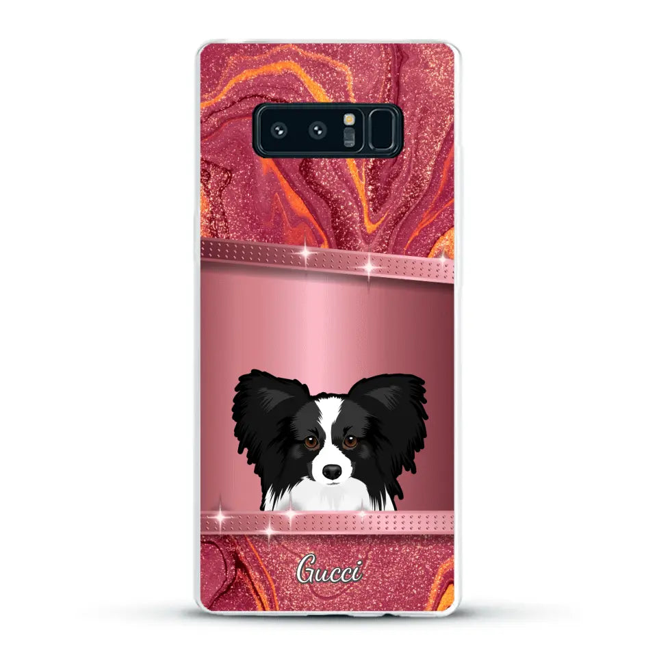 Spionerende Honden glitter - Gepersonaliseerd telefoonhoesje