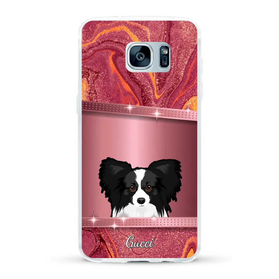 Spionerende Honden glitter - Gepersonaliseerd telefoonhoesje