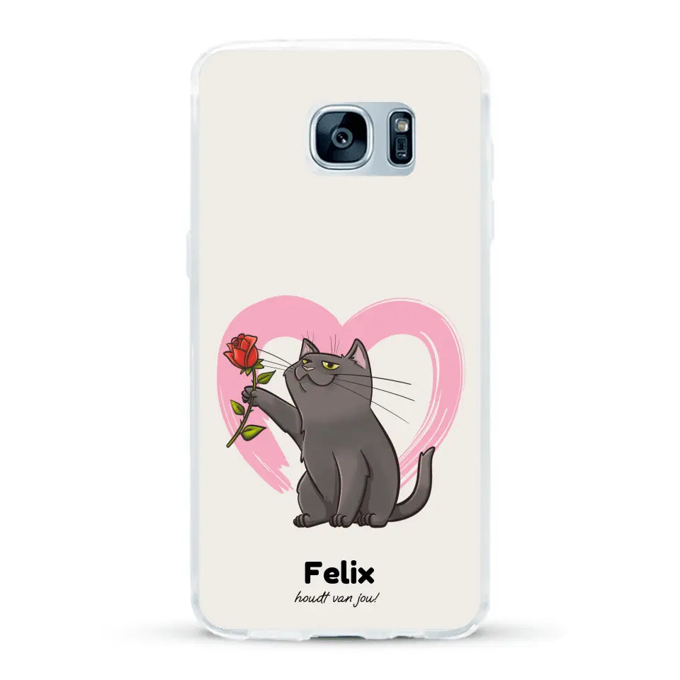 Jouw kat houdt van jou - Gepersonaliseerd telefoonhoesje