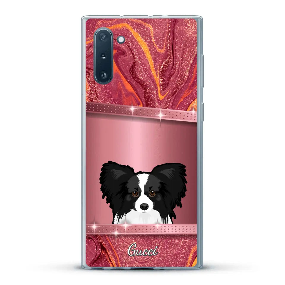 Spionerende Honden glitter - Gepersonaliseerd telefoonhoesje