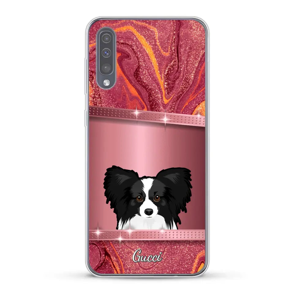 Spionerende Honden glitter - Gepersonaliseerd telefoonhoesje