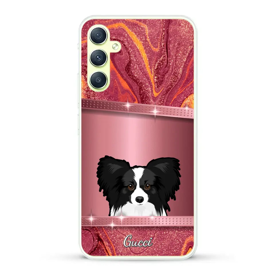 Spionerende Honden glitter - Gepersonaliseerd telefoonhoesje