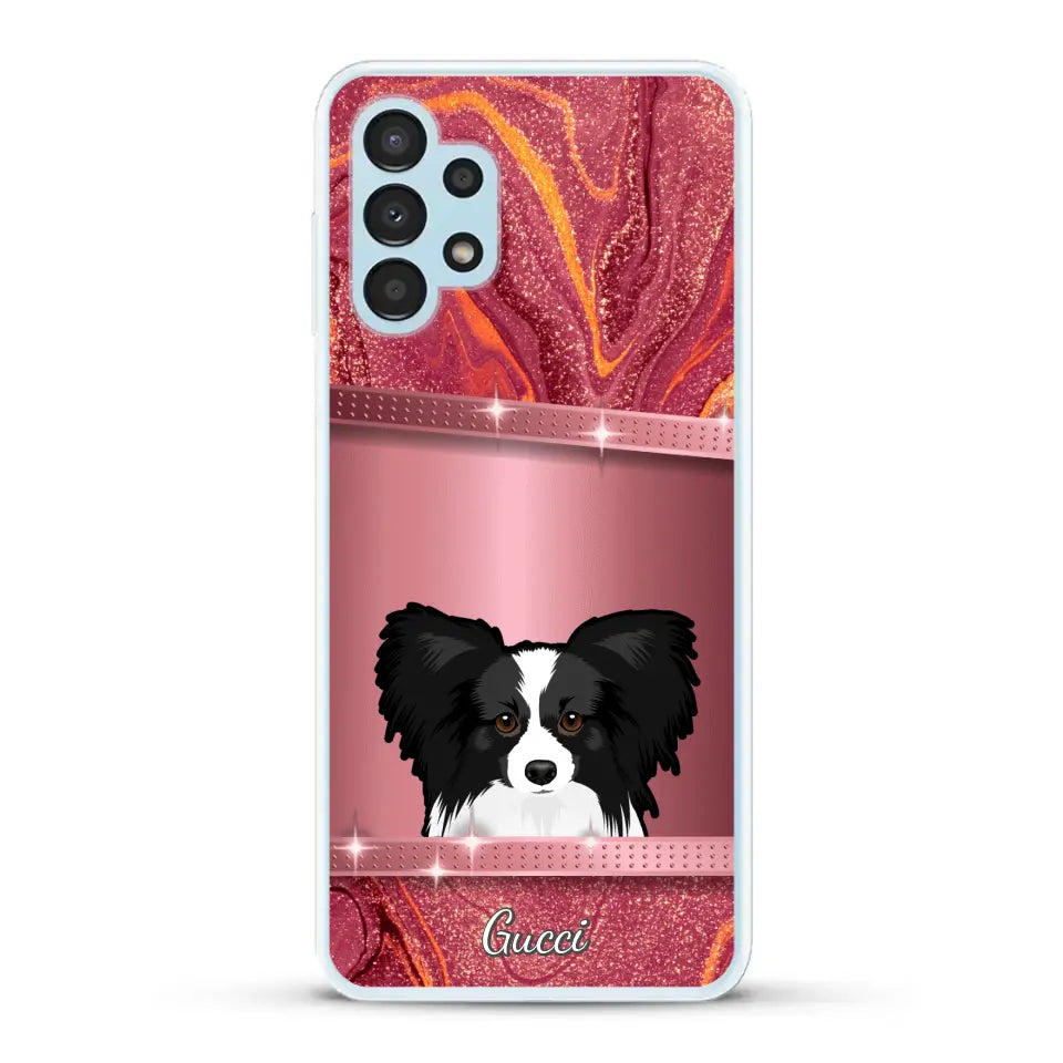 Spionerende Honden glitter - Gepersonaliseerd telefoonhoesje