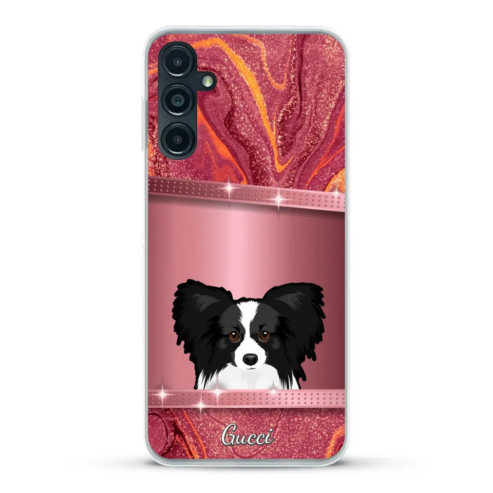 Spionerende Honden glitter - Gepersonaliseerd telefoonhoesje