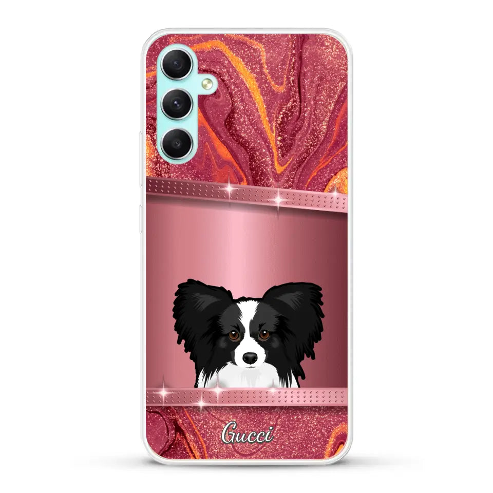 Spionerende Honden glitter - Gepersonaliseerd telefoonhoesje