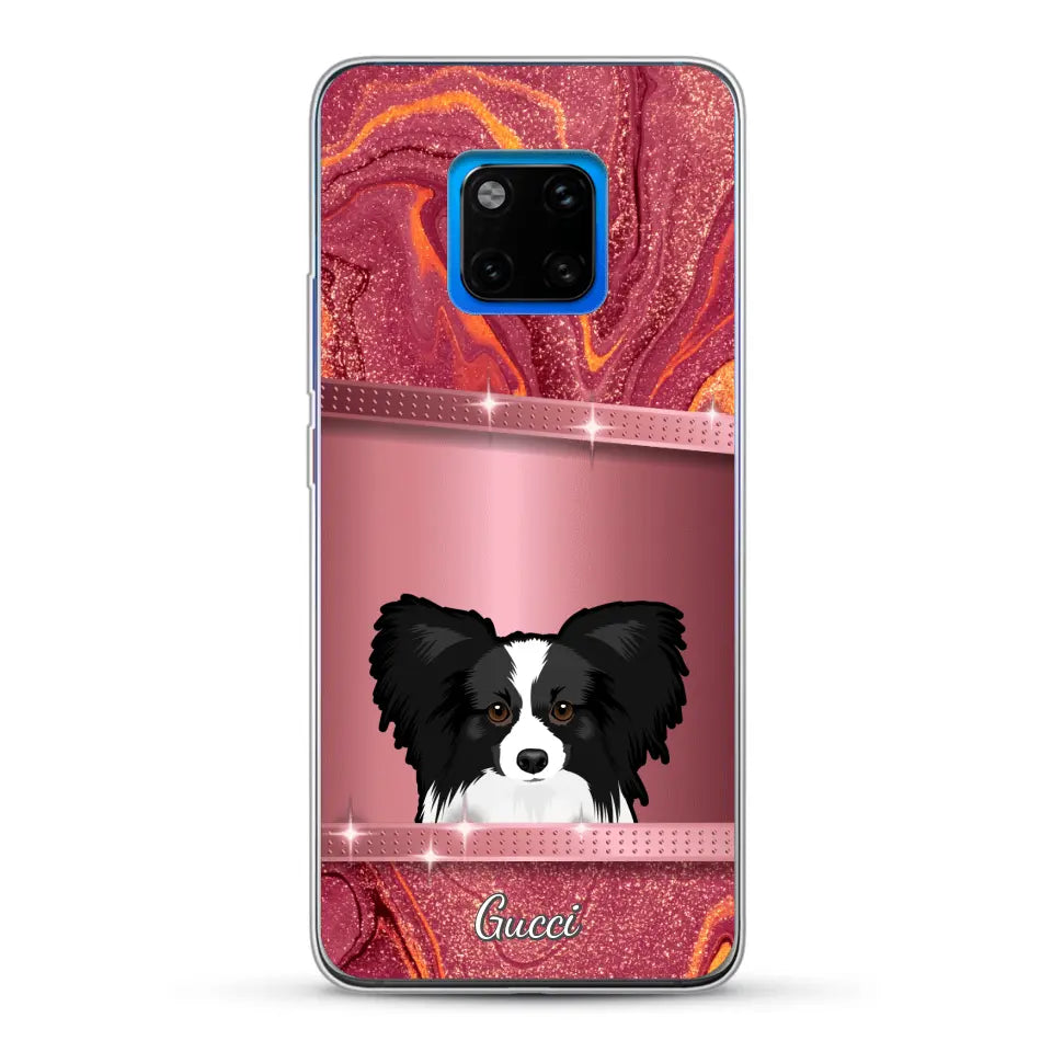 Spionerende Honden glitter - Gepersonaliseerd telefoonhoesje