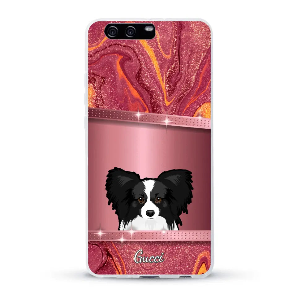 Spionerende Honden glitter - Gepersonaliseerd telefoonhoesje