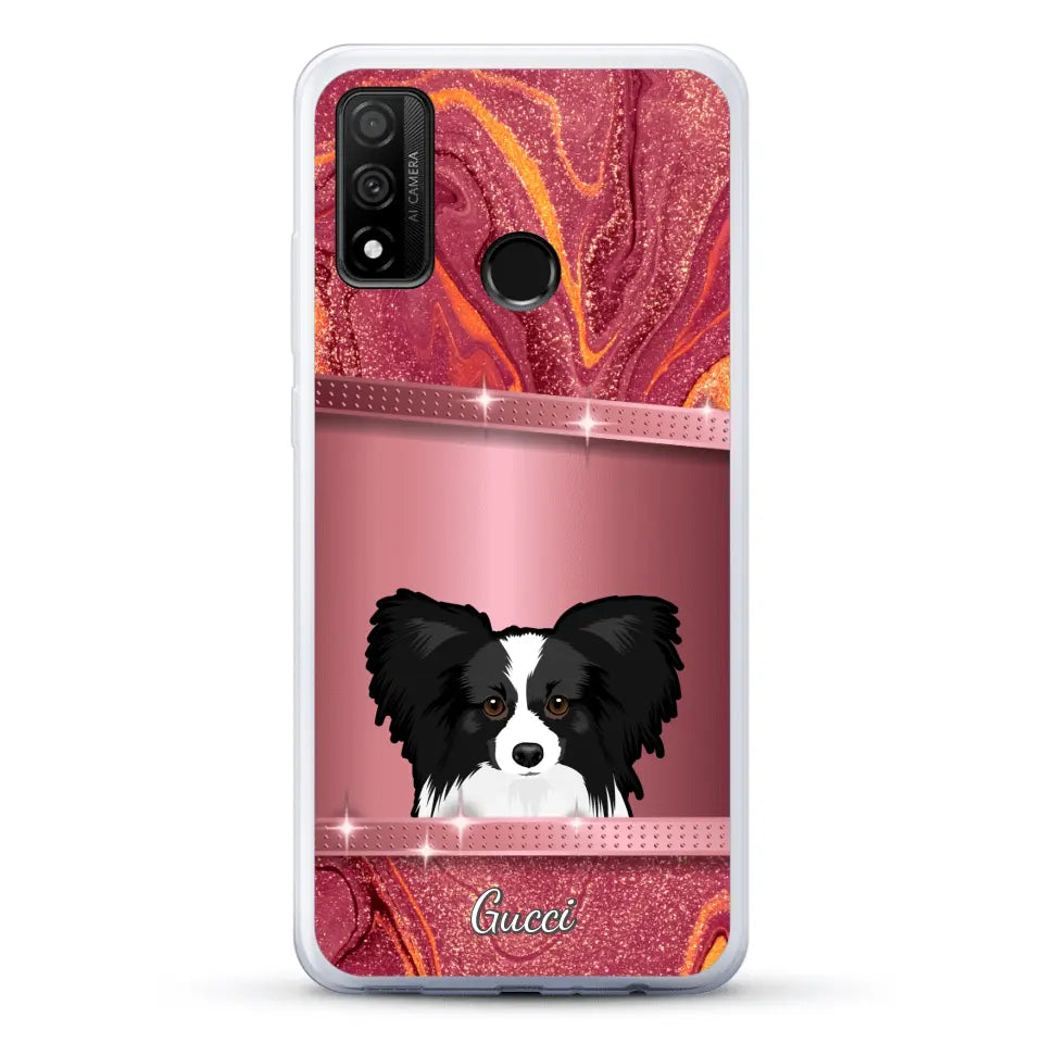 Spionerende Honden glitter - Gepersonaliseerd telefoonhoesje