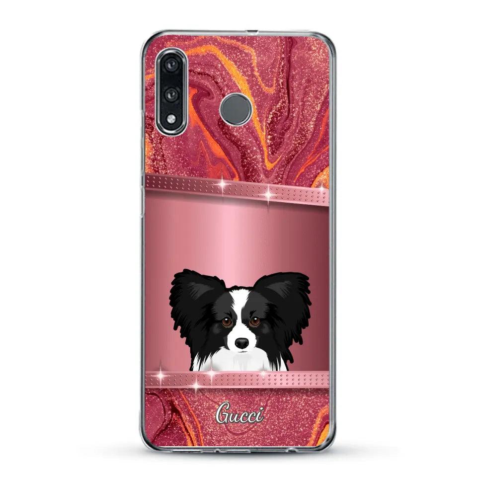 Spionerende Honden glitter - Gepersonaliseerd telefoonhoesje