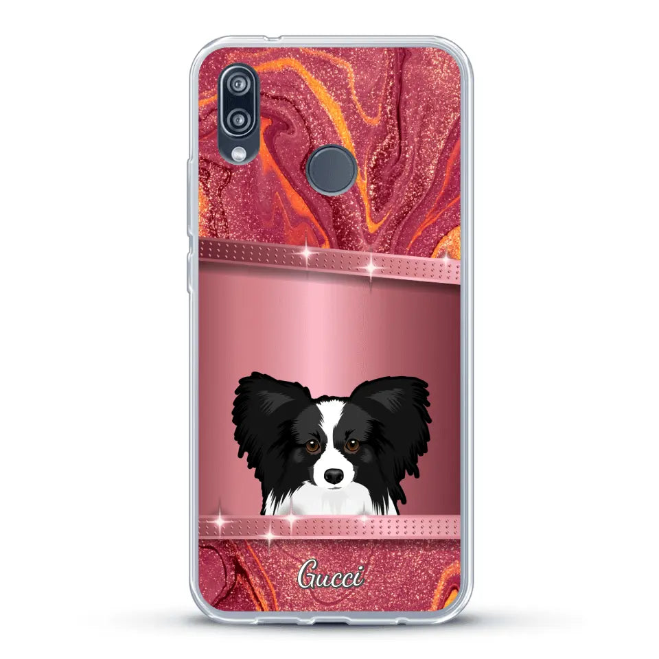 Spionerende Honden glitter - Gepersonaliseerd telefoonhoesje