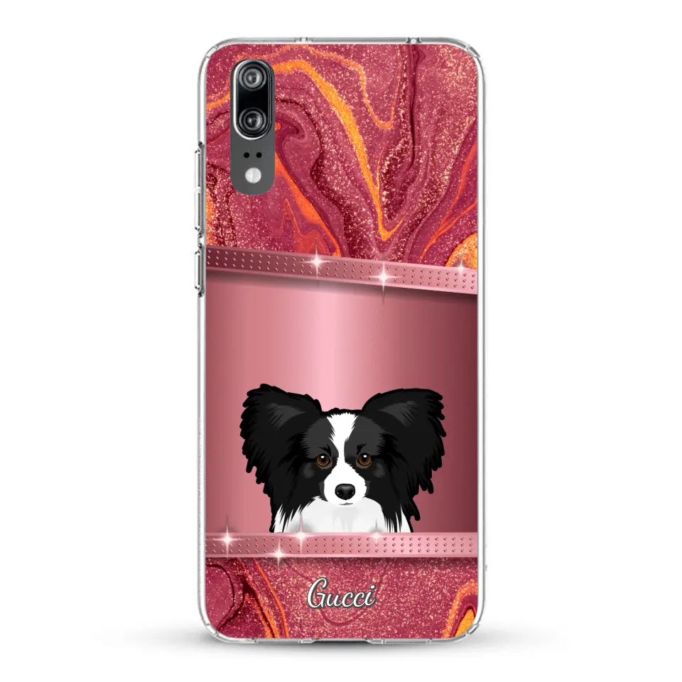 Spionerende Honden glitter - Gepersonaliseerd telefoonhoesje