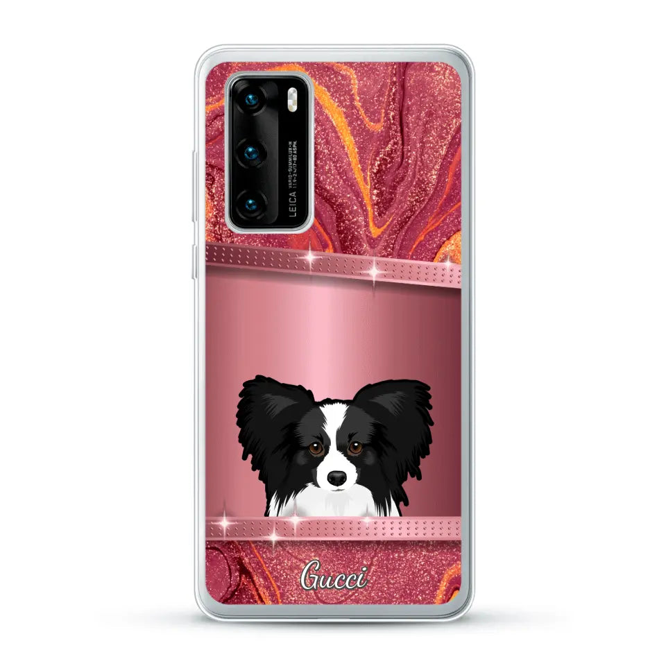 Spionerende Honden glitter - Gepersonaliseerd telefoonhoesje