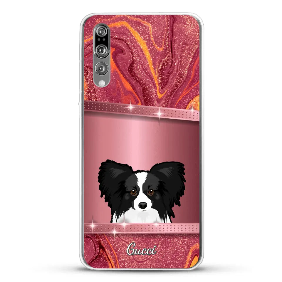 Spionerende Honden glitter - Gepersonaliseerd telefoonhoesje