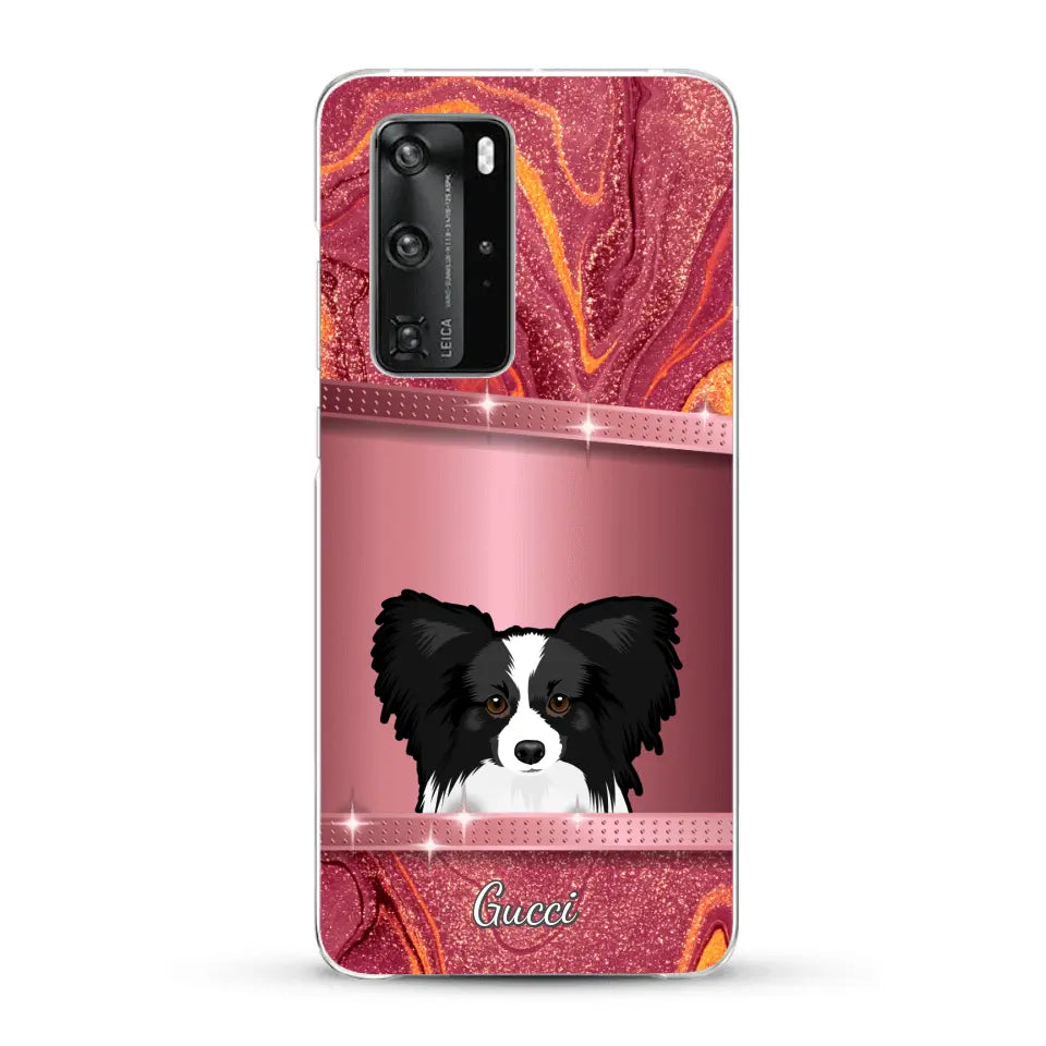 Spionerende Honden glitter - Gepersonaliseerd telefoonhoesje