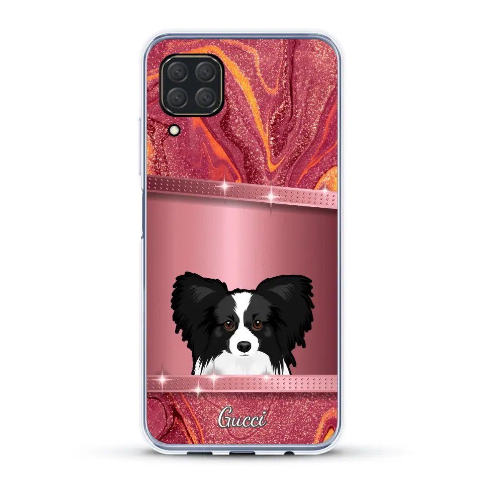 Spionerende Honden glitter - Gepersonaliseerd telefoonhoesje