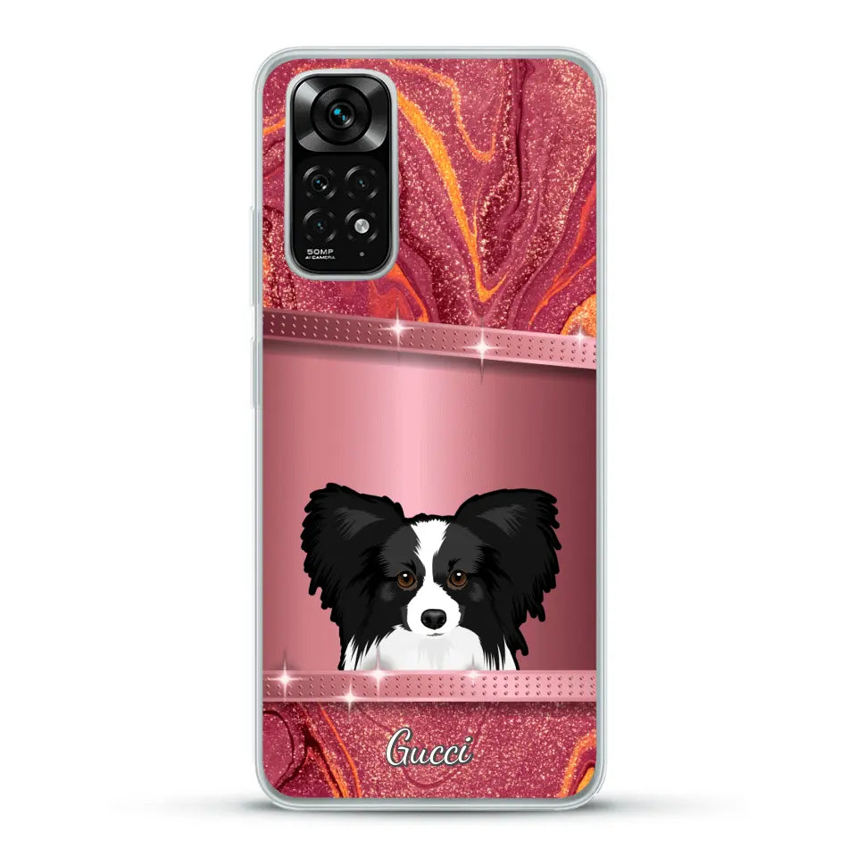 Spionerende Honden glitter - Gepersonaliseerd telefoonhoesje