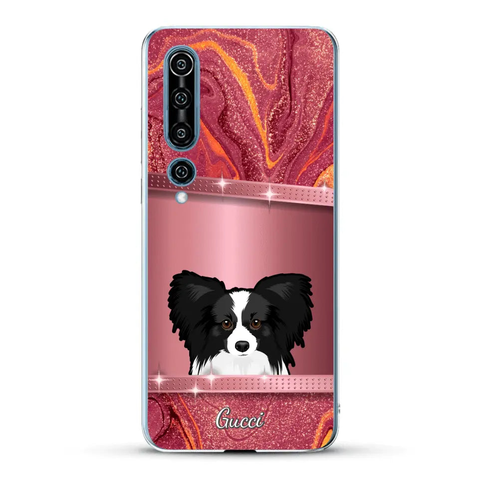 Spionerende Honden glitter - Gepersonaliseerd telefoonhoesje