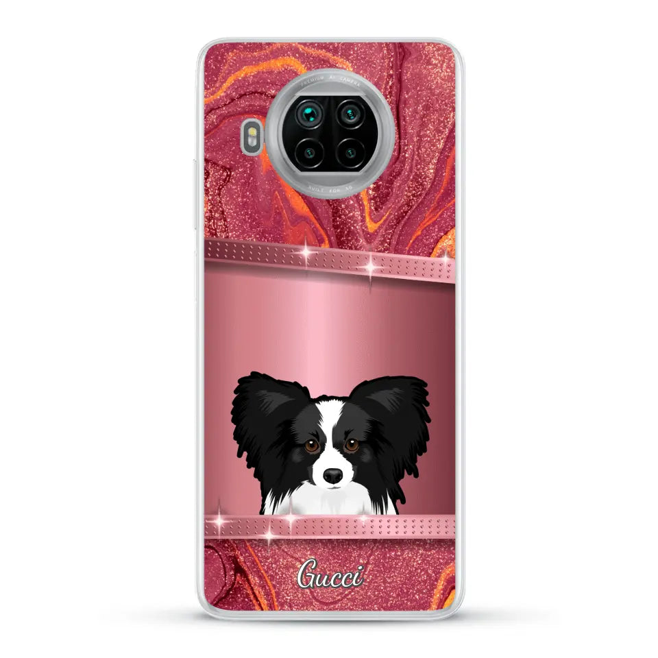 Spionerende Honden glitter - Gepersonaliseerd telefoonhoesje