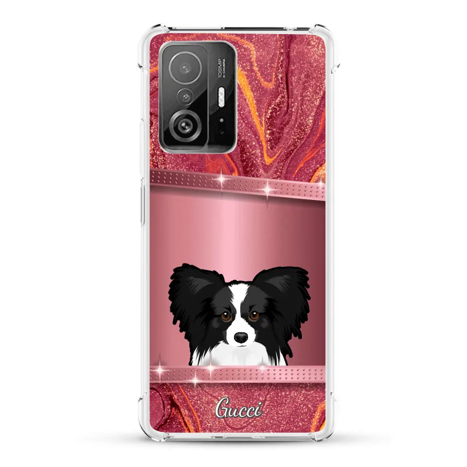 Spionerende Honden glitter - Gepersonaliseerd telefoonhoesje