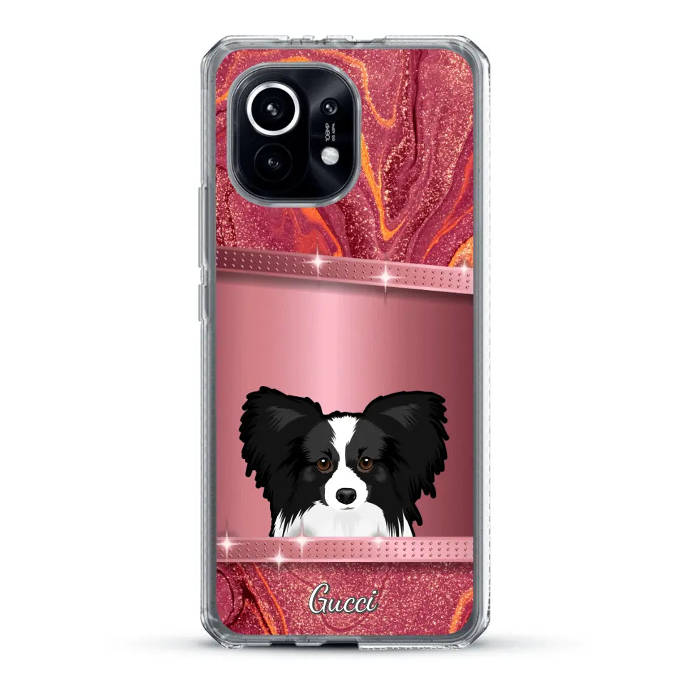 Spionerende Honden glitter - Gepersonaliseerd telefoonhoesje