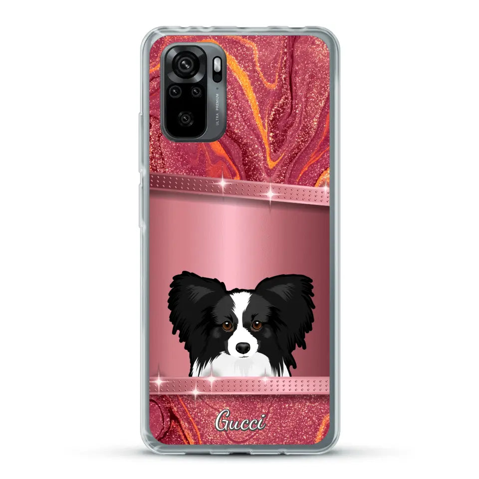 Spionerende Honden glitter - Gepersonaliseerd telefoonhoesje