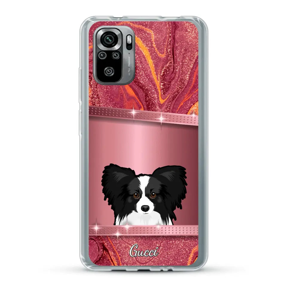 Spionerende Honden glitter - Gepersonaliseerd telefoonhoesje