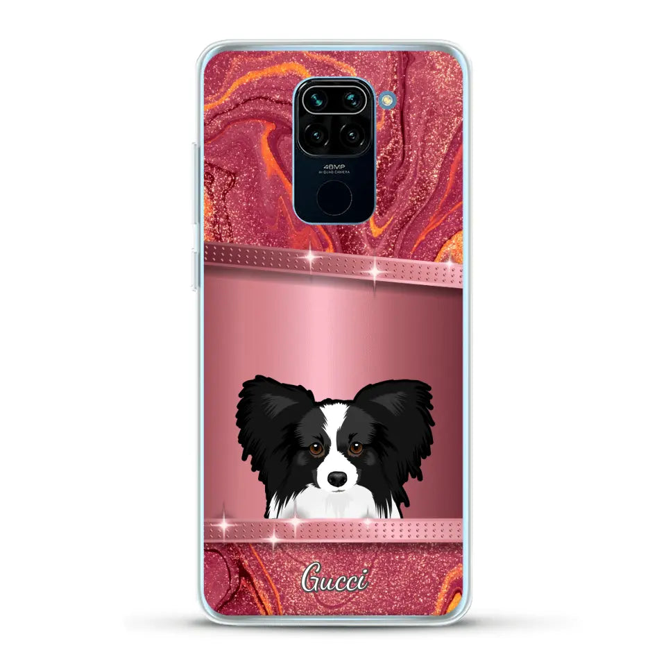 Spionerende Honden glitter - Gepersonaliseerd telefoonhoesje