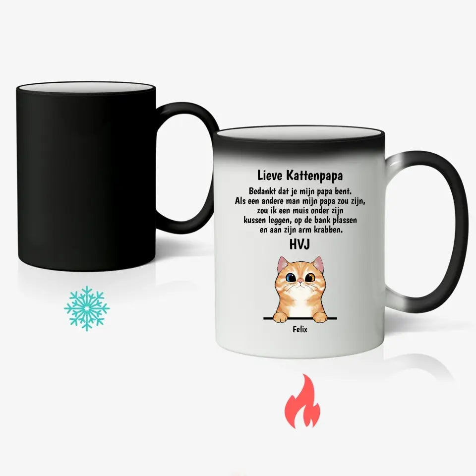 Lieve Kattenpapa / Lieve Kattenmama (Curious Cats) - Gepersonaliseerde mok