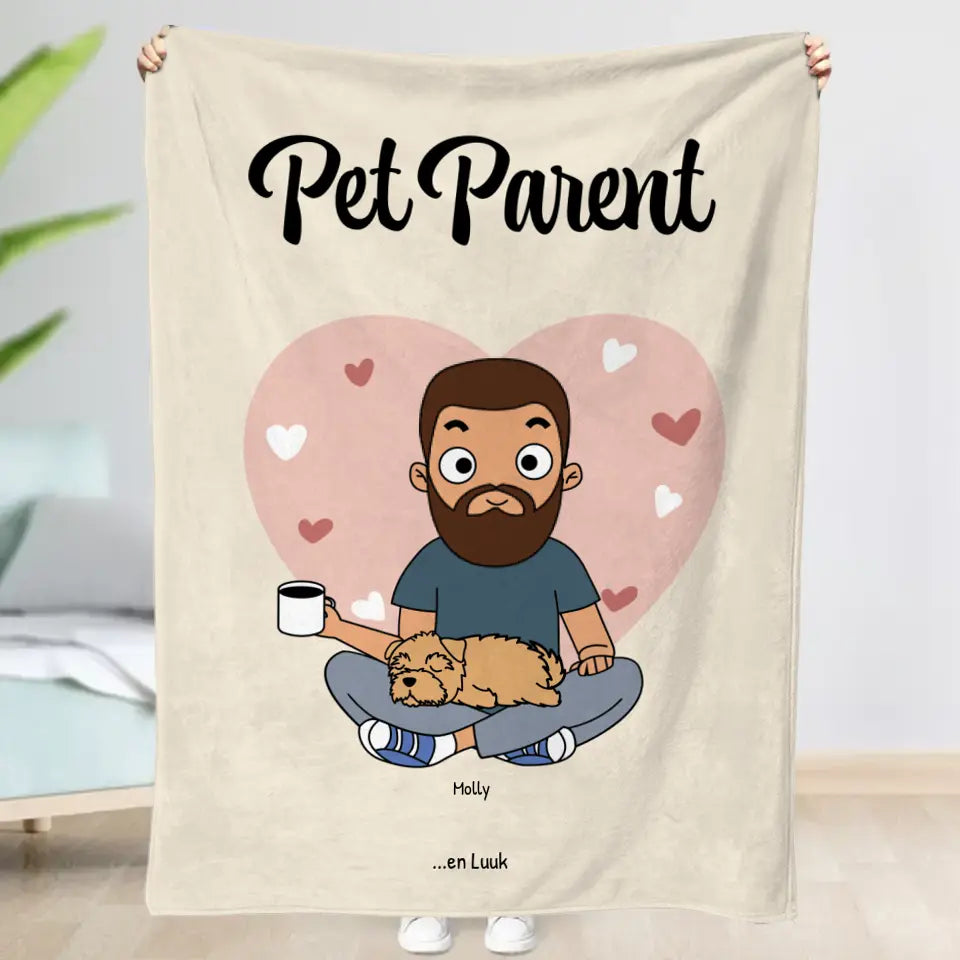 Pet parent - Gepersonaliseerde deken (Comic Style)