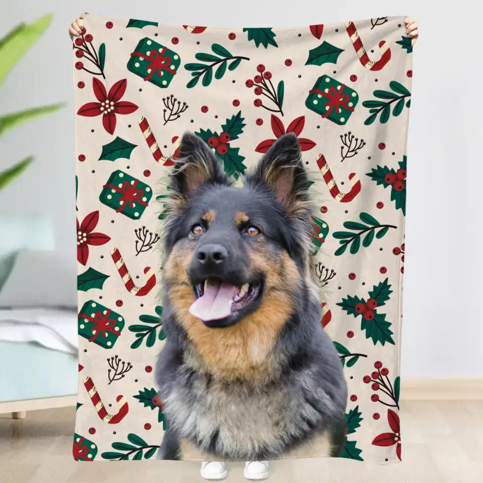 Kerstpatroon met foto - Gepersonaliseerde deken