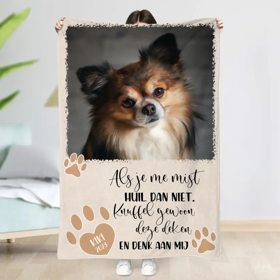 Als je me mist - Gepersonaliseerde deken