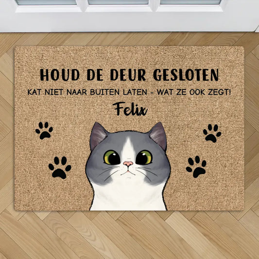 Nieuwsgierige katten - Gepersonaliseerde deurmat