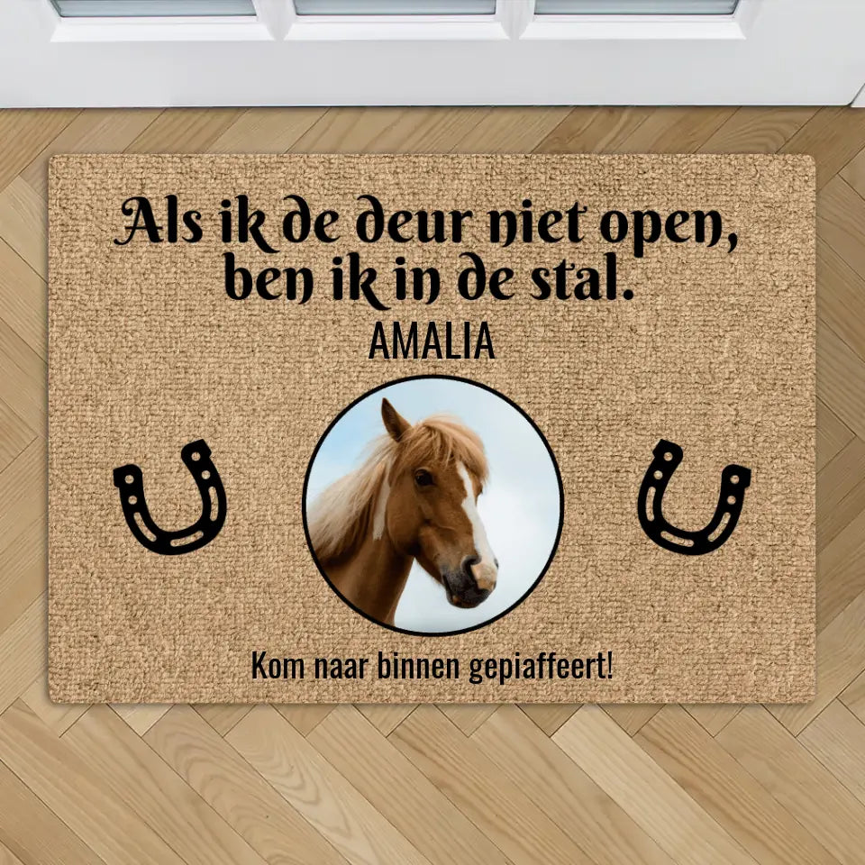 Jouw paard foto - Gepersonaliseerde deurmat