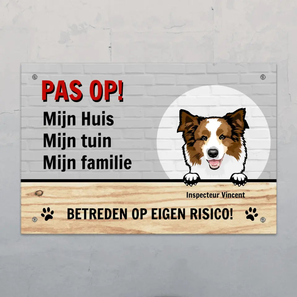 Pas op - Gepersonaliseerd tuinbordje
