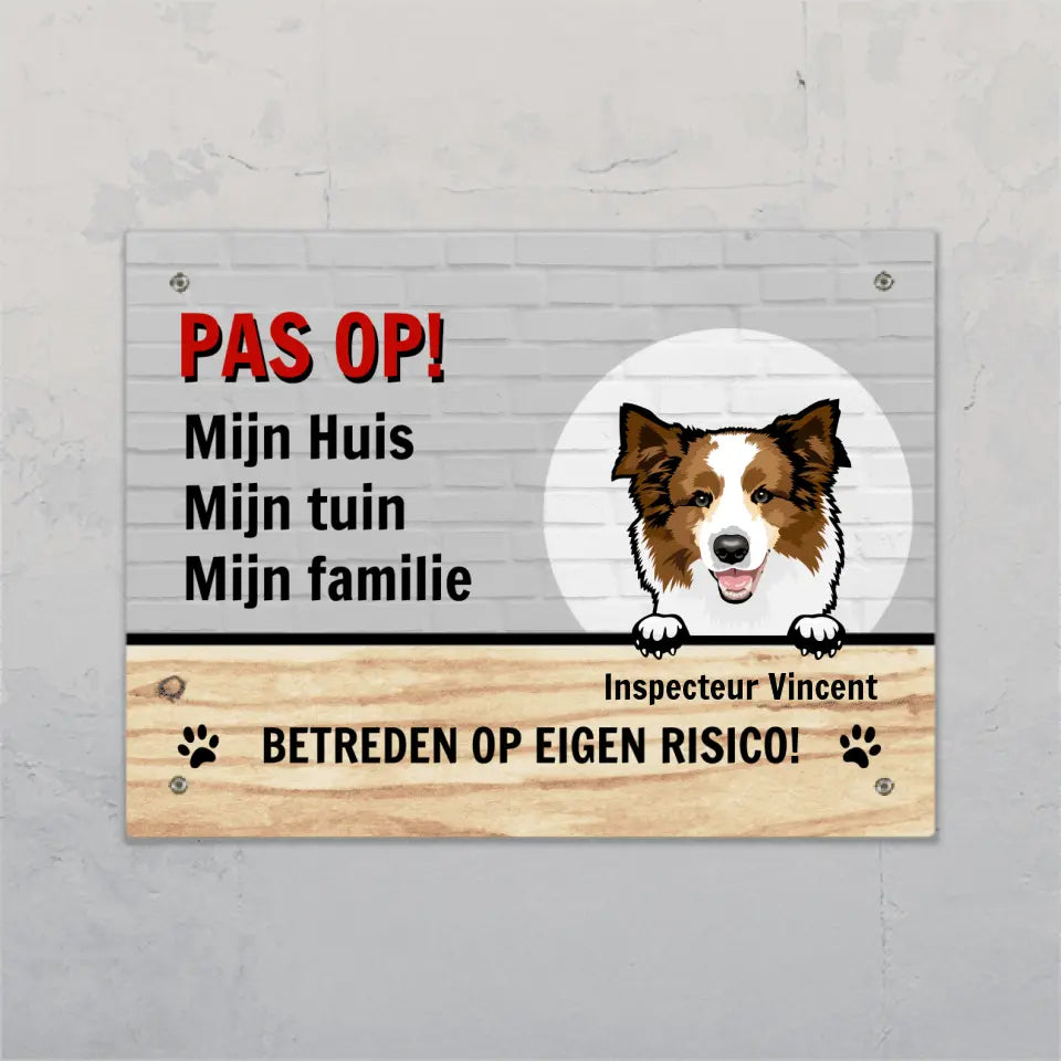 Pas op - Gepersonaliseerd tuinbordje