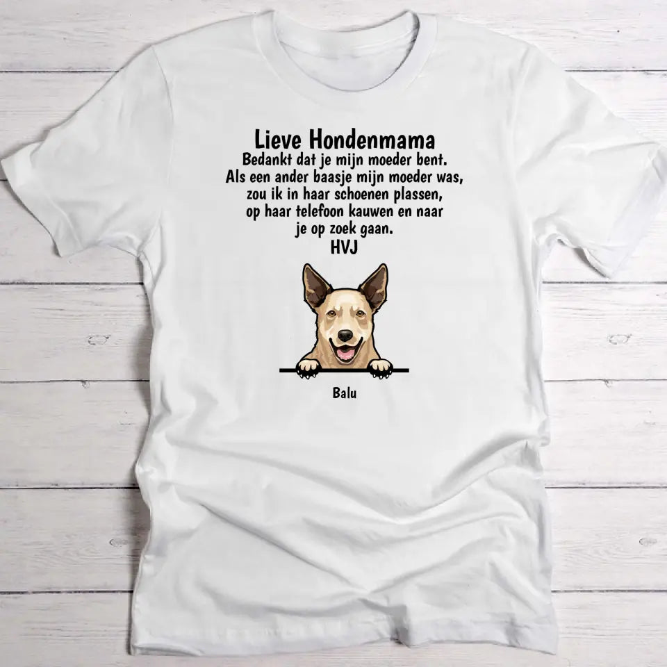 Lieve hondenmama - Gepersonaliseerde T-Shirt