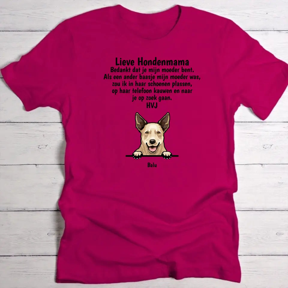 Lieve hondenmama - Gepersonaliseerde T-Shirt