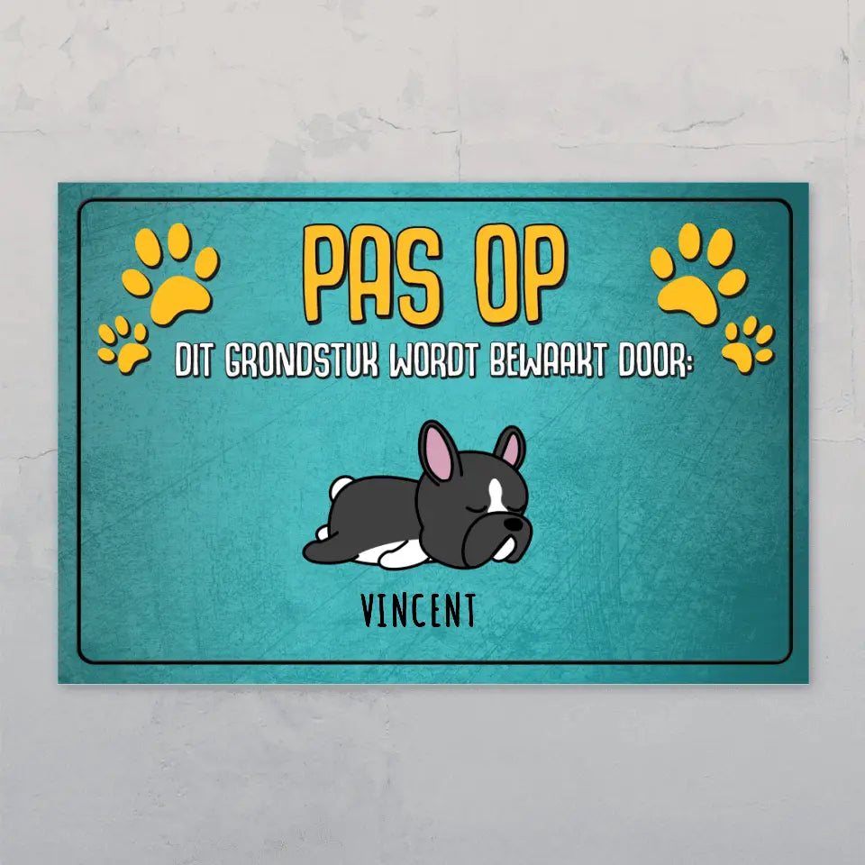 Bewaakt door dieren - Gepersonaliseerd tuinbordje