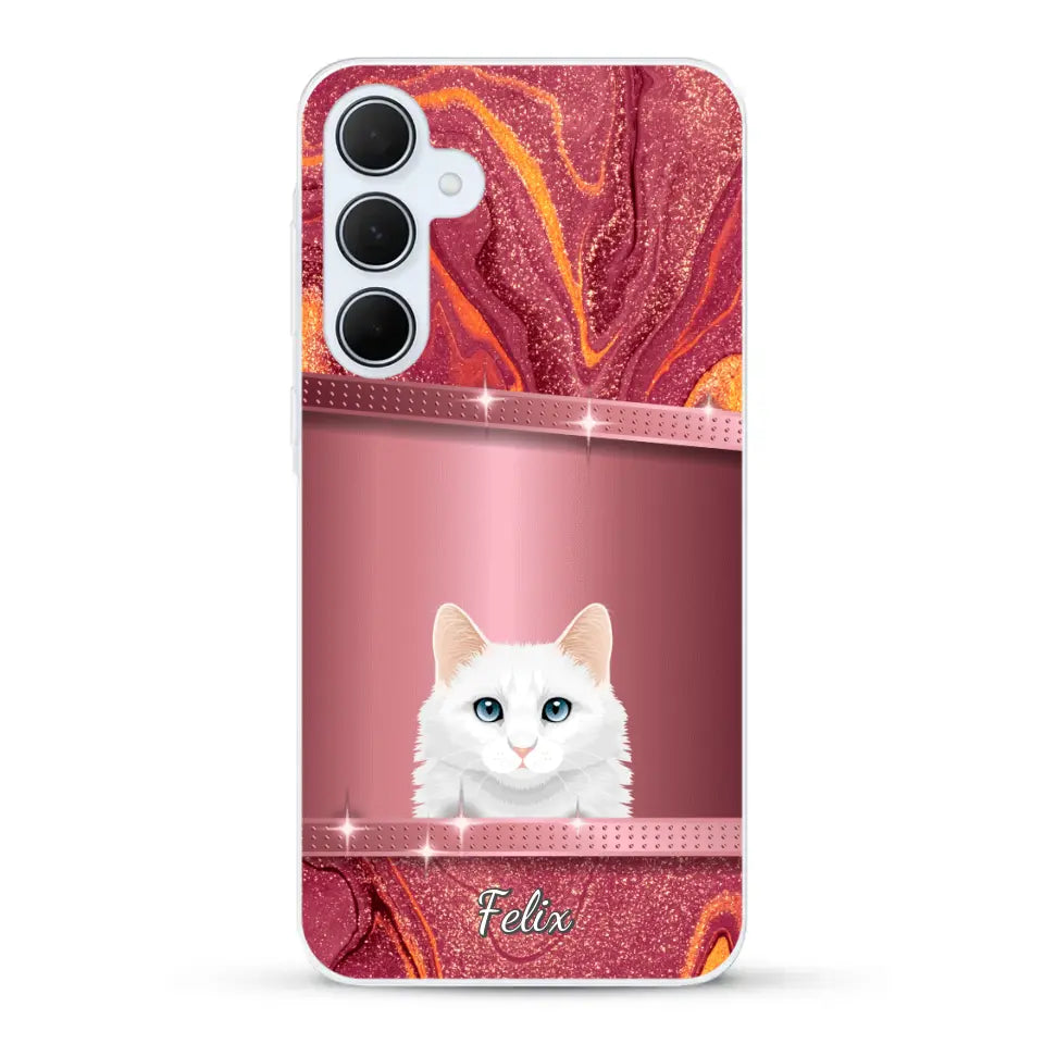 Spionerende katten glitter - Gepersonaliseerd telefoonhoesje