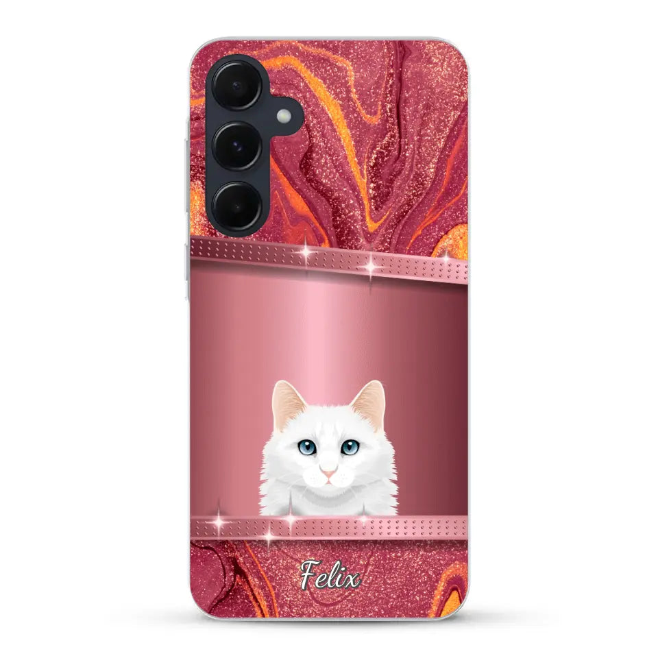 Spionerende katten glitter - Gepersonaliseerd telefoonhoesje