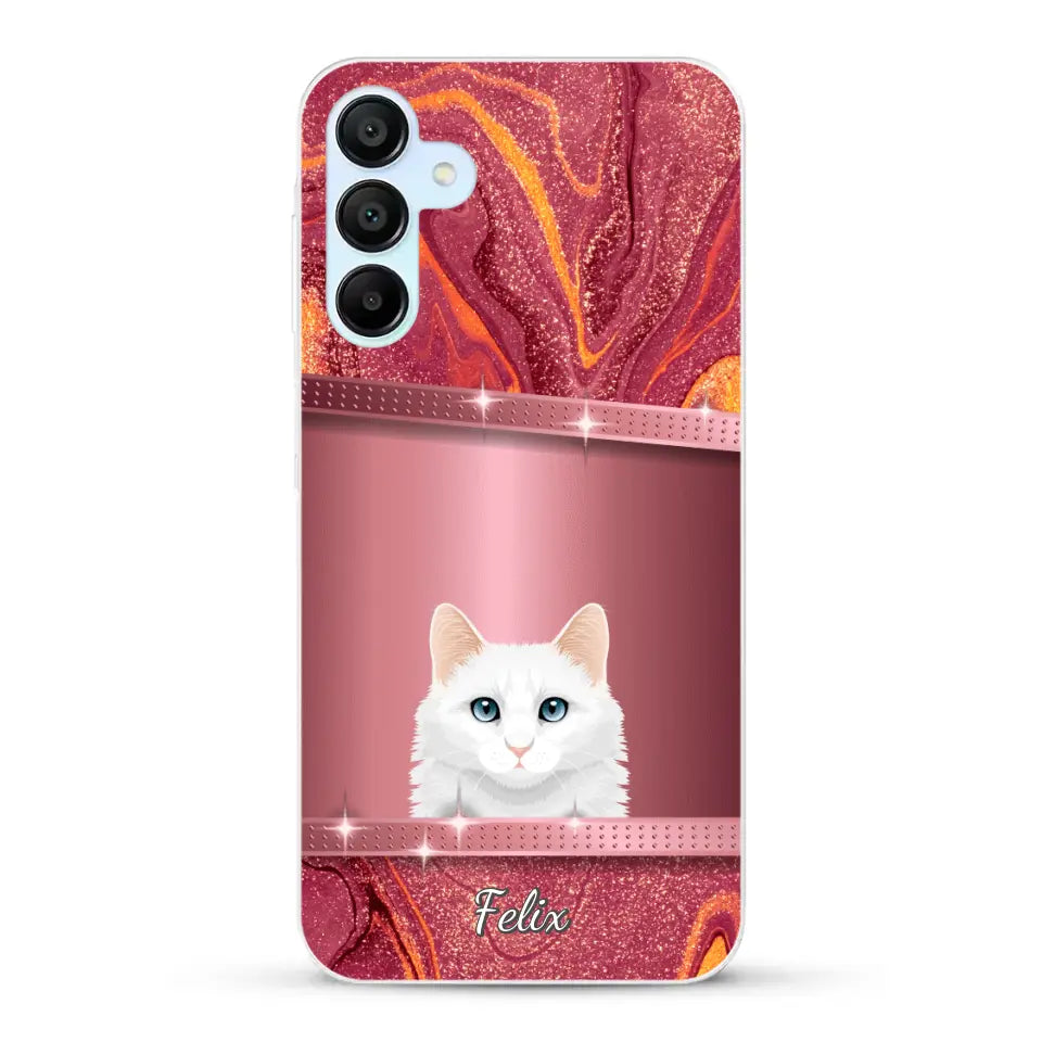 Spionerende katten glitter - Gepersonaliseerd telefoonhoesje