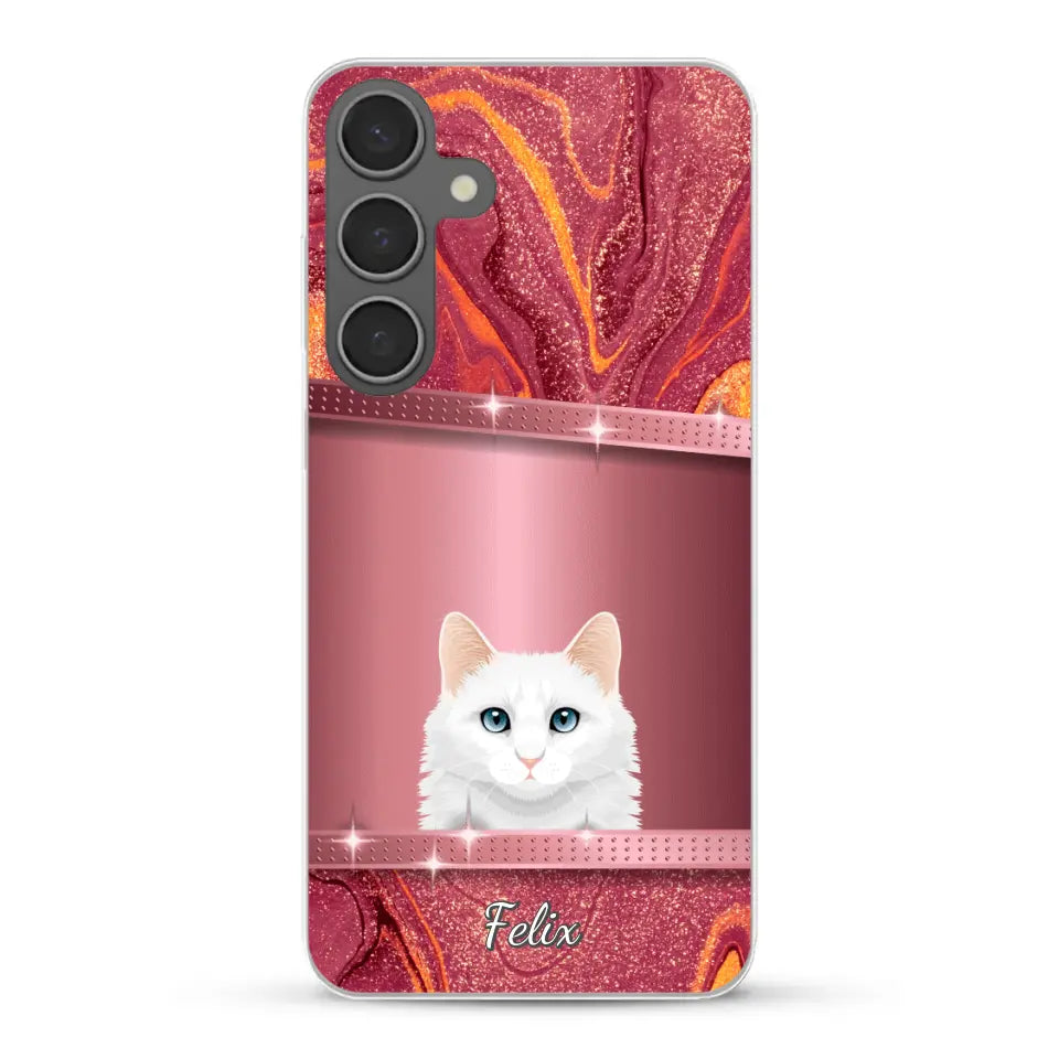 Spionerende katten glitter - Gepersonaliseerd telefoonhoesje