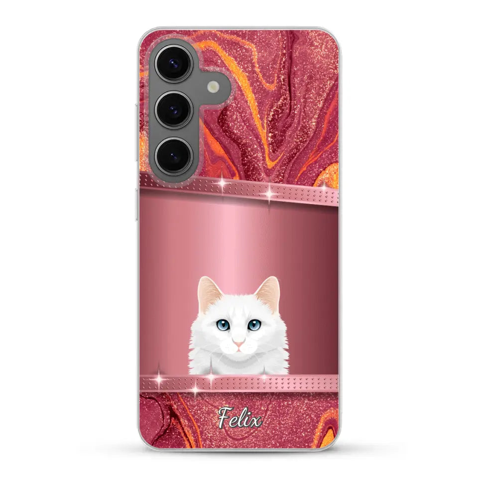 Spionerende katten glitter - Gepersonaliseerd telefoonhoesje