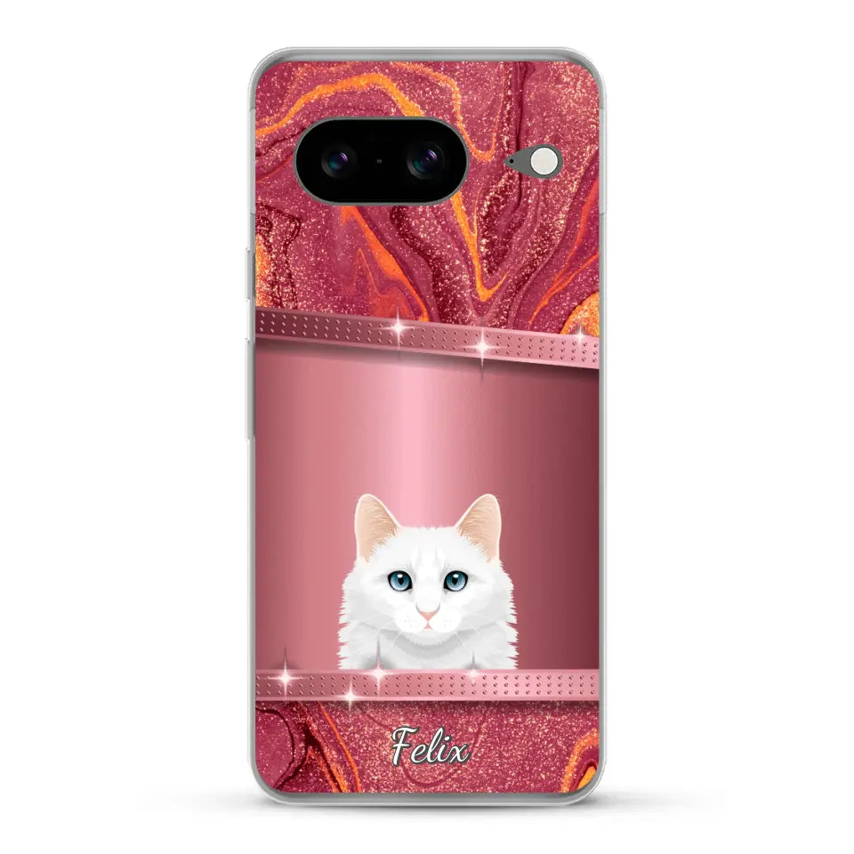 Spionerende katten glitter - Gepersonaliseerd telefoonhoesje