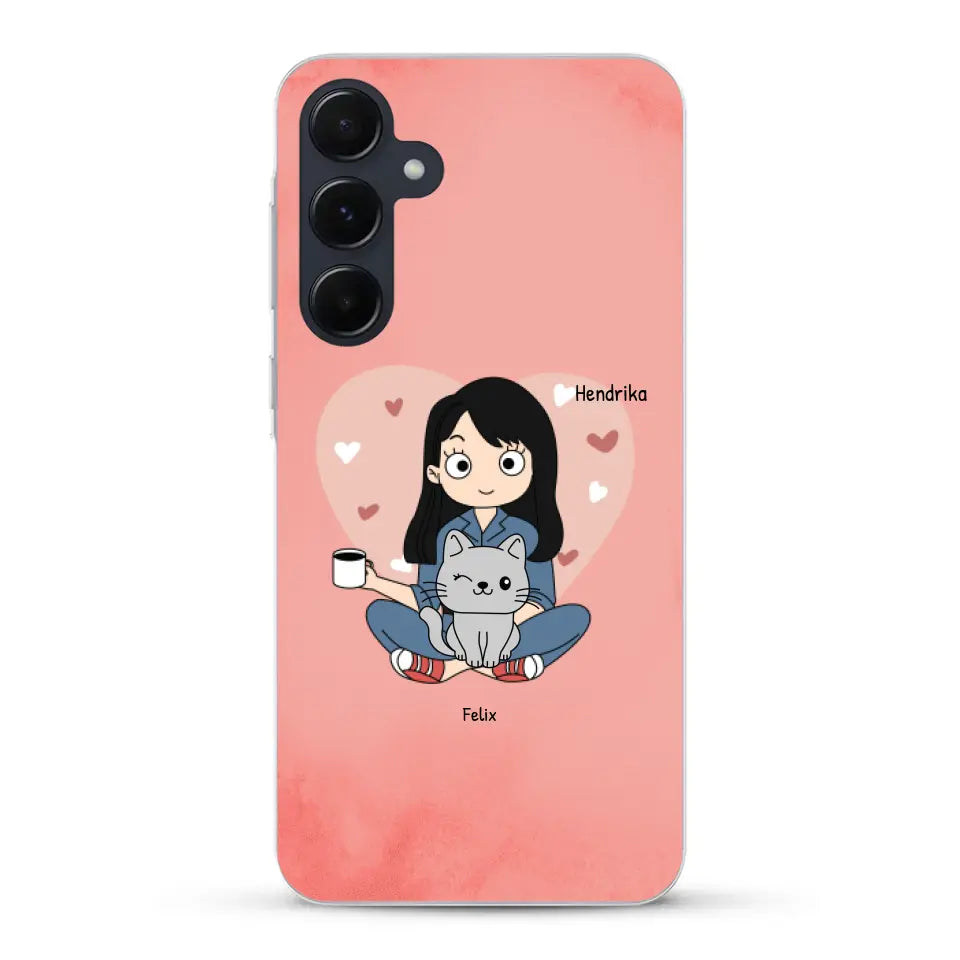 Cartoon katten mama - Gepersonaliseerd telefoonhoesje