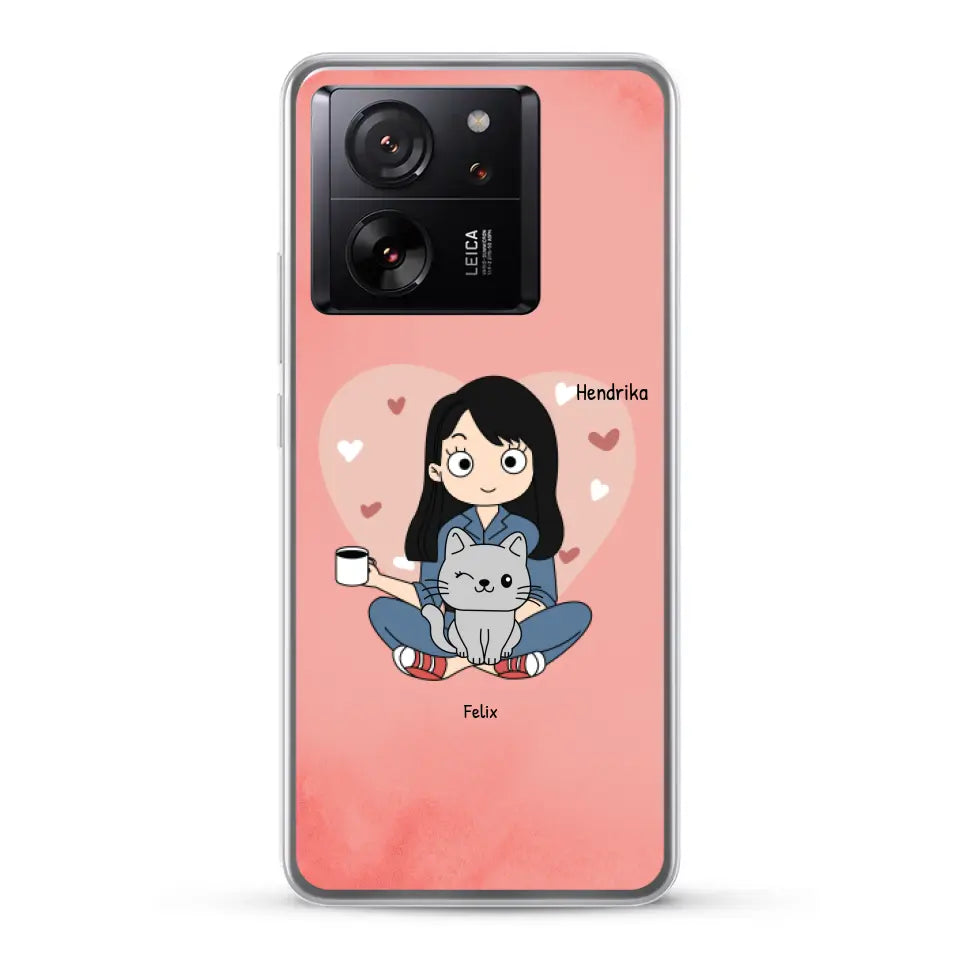 Cartoon katten mama - Gepersonaliseerd telefoonhoesje