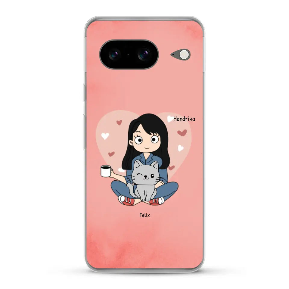 Cartoon katten mama - Gepersonaliseerd telefoonhoesje