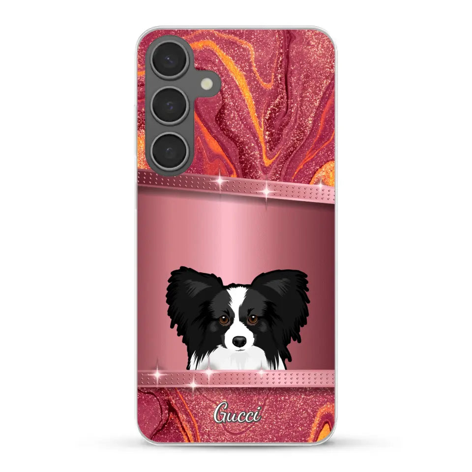 Spionerende Honden glitter - Gepersonaliseerd telefoonhoesje