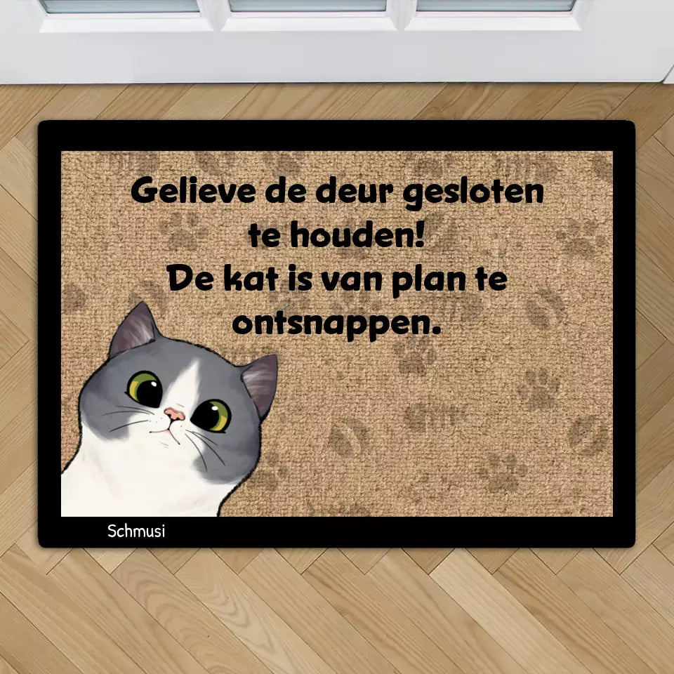 Katten die een uitbraak plannen - Gepersonaliseerde deurmat